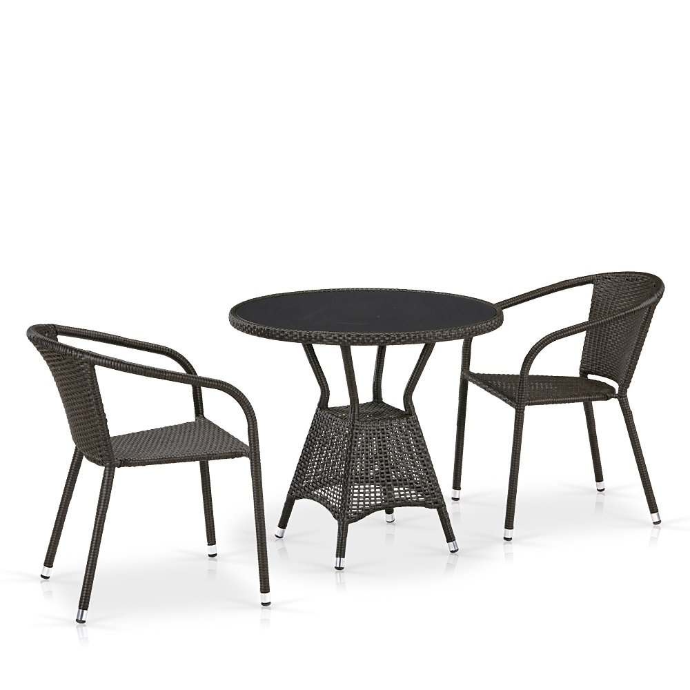 Комплект плетеной мебели «T707ANS/Y137C» W53 2Pcs Brown