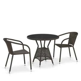 Комплект плетеной мебели «T707ANS/Y137C» W53 2Pcs Brown