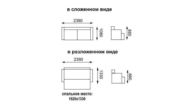 Диван-кровать «Милан» Велюр катания стилл/велюр катания дасти блю