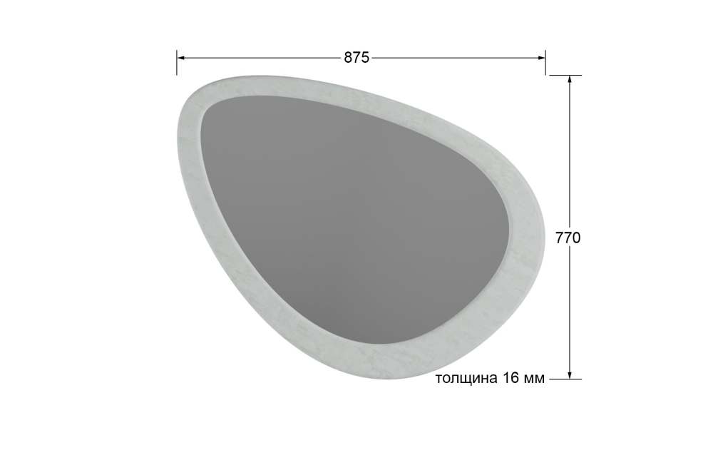 Зеркало «Телфорд вью» Бетон белый размеры